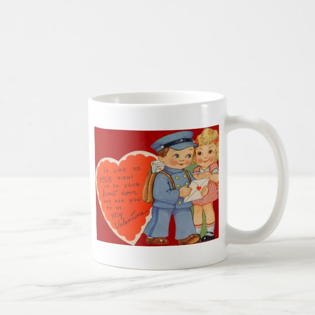 Mug Carte vintage Retro Mailman Mailing Valentine (Droite)