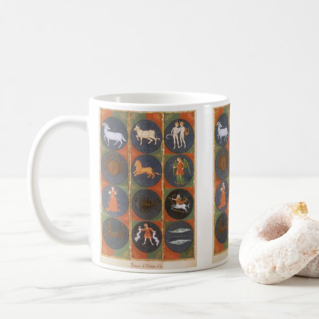 Mug Carte zodiaque céleste vintage, astrologique, 1475 (Avec donut)