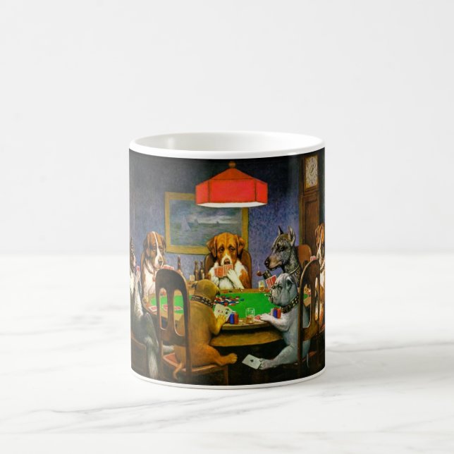 Mug Cartes de jeu de chiens (Centre)