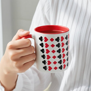Mug Cartes de jeu rouge et noir Motif de plateau