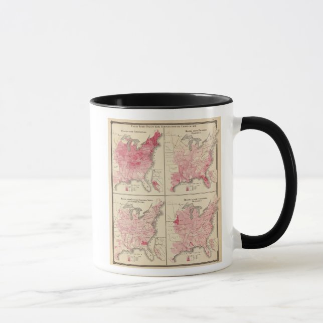 Mug Cartes de la vitalité des États-Unis (Droite)