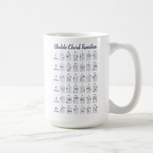Mug Cartes Ukulele Chord personnalisées   bleu marine