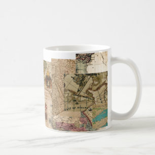 Mug Cartes vintages de style d'antiquité de Vieux