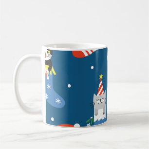 Mug Cartographie de Noël Chats Motif mignon