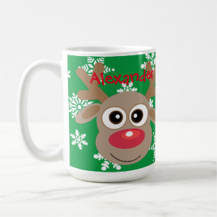 Mug Cartographie de Noël de mignonette rennes Flocon d