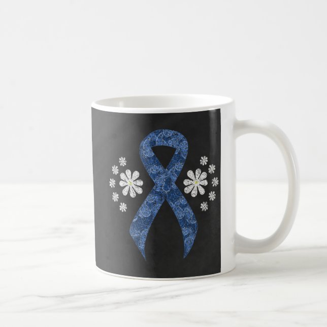 Mug Carton bleu Paisley ruban (Droite)