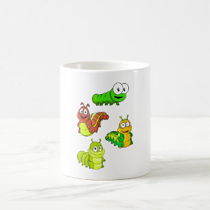 Mug Carton Caterpillar Vert Jaune Brown