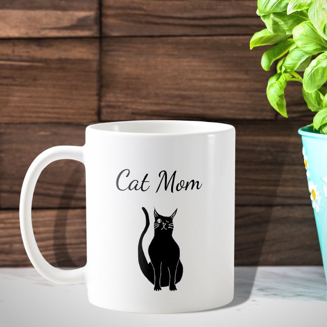 Mug Carton de chat noir mignon Winking Kitty (Créateur téléchargé)