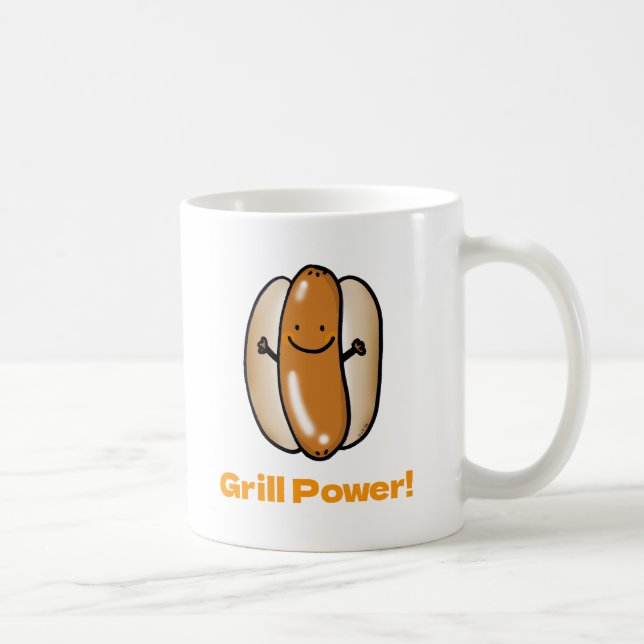 Mug Carton de chien chaud grillant (Droite)