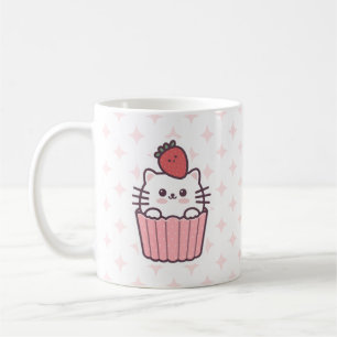 Mug Carton de Cupcake aux fraises Cute Kawaii