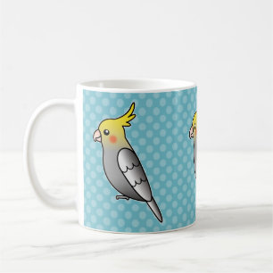 Mug Carton gris Cockatiel Parrot Bird