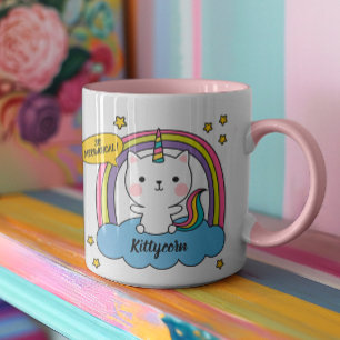 Mug Carton rose Meowgical Cute Caticorn