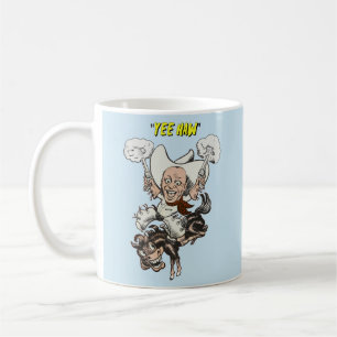 Mug Cartoon cowboy tir pistolets équitation art
