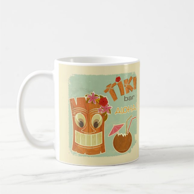 Mug Cartoon d'ananas Cute Aloha Tiki Bar (Gauche)