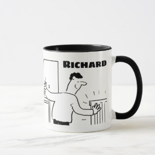 Mug Cartoon de l'ingénieur du plombier et du chauffage