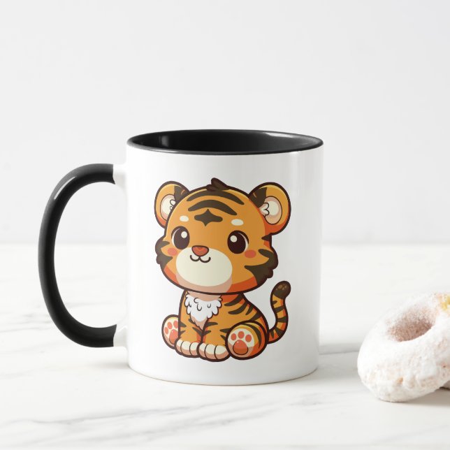 Mug Cartoon de tigre pour bébé mignon (Avec donut)