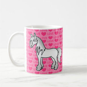 Mug Cartoon gris Tzigane Vanner Shire Clydesdale Love
