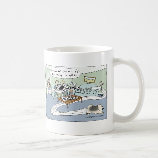 Mug Cartoon Keeshond Agility Dog | Cute Keesie Lover's (Droite)