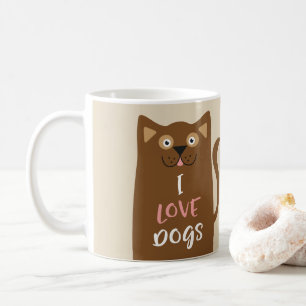 Mug Cartoon mignon J'aime les chiens