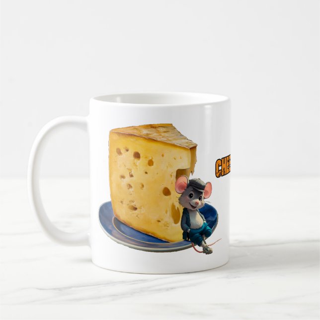Mug Cartoon Mouse and slice of Cheese on a  (Gauche)