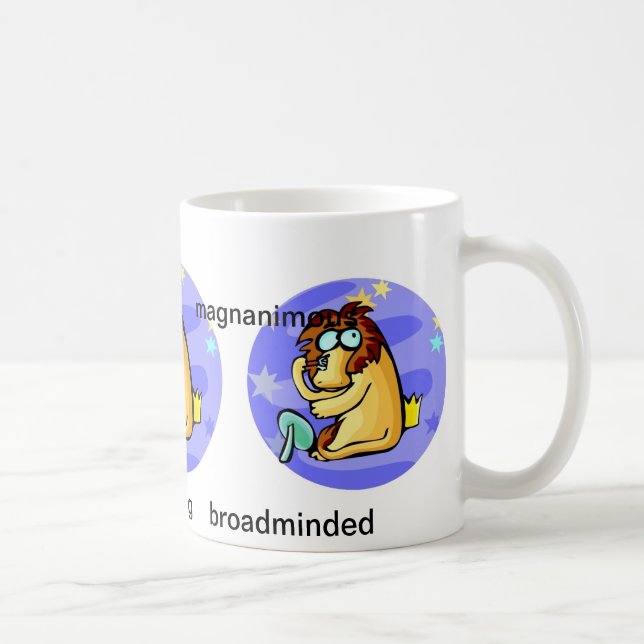Mug Cartoon personnalisable Leo Lion traits Zodiac (Droite)