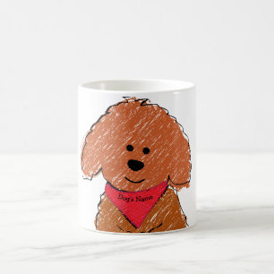 Mug Cartoon personnalisé mignon Doodé rouge chien