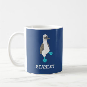 Mug Cartoon personnalisé Oiseau de jardin à pied bleu
