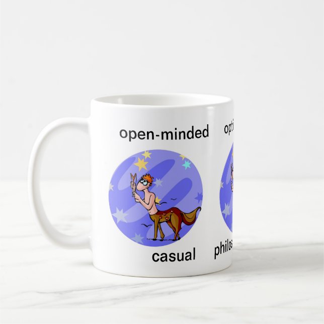 Mug Cartoon personnalisé Sagittarius Centaur Traits Co (Gauche)