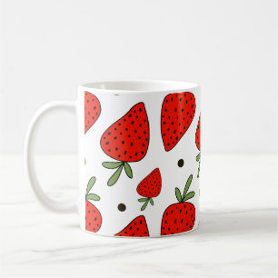 Mug Cartoon Red Strawberries Motif sans couture