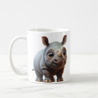 Mug Cartoon Rhino design de caractères adorable
