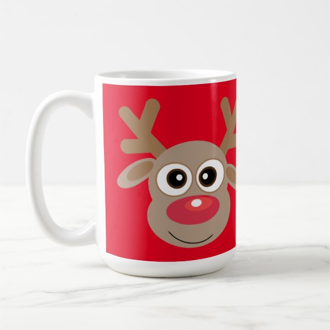 Mug Cartoon rouge Noir de renne (Gauche)