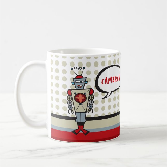 Mug Cartoon Rouge Robot amusant Jouet Rétro Enfants En (Gauche)