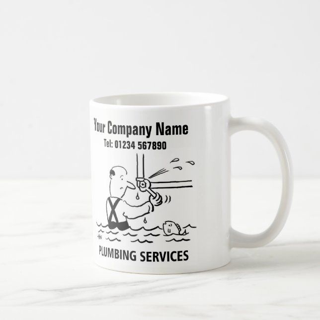 Mug Cartoon Services de Plomberie (Droite)
