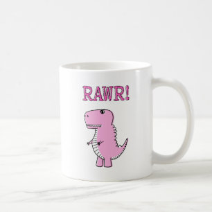 Mug Cartoon T-Rex Dinosaur Mignonne Et Rose En Colère