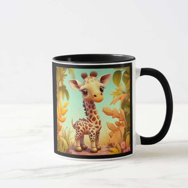 Mug Cartoon Tropical Cute Baby Giraffe (Droite)