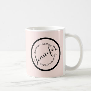 Mug Cartouche vintage en cercle logo maquillage et bea
