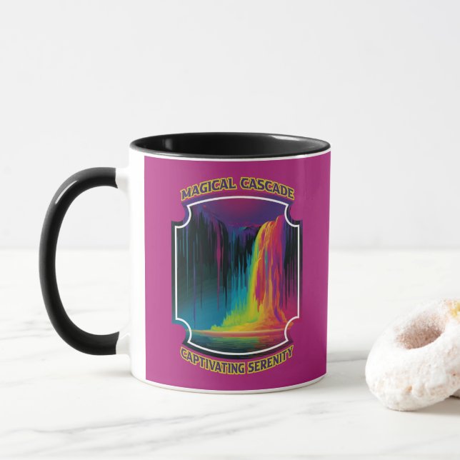 Mug Cascade magique, sérénité captivante (Avec donut)