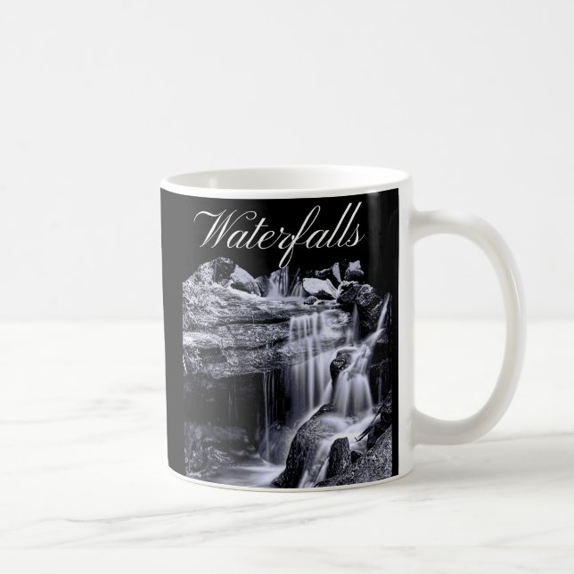Mug Cascades de montagne en noir et blanc  (Droite)