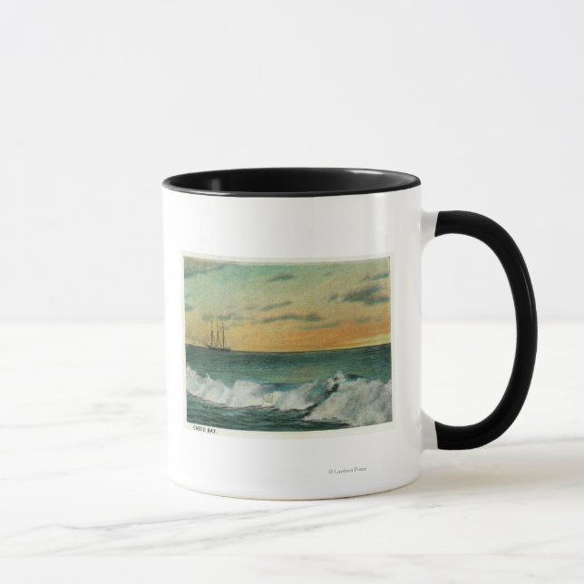 Mug Casco Bay, MaineShip dans la baie à Sunrise (Droite)
