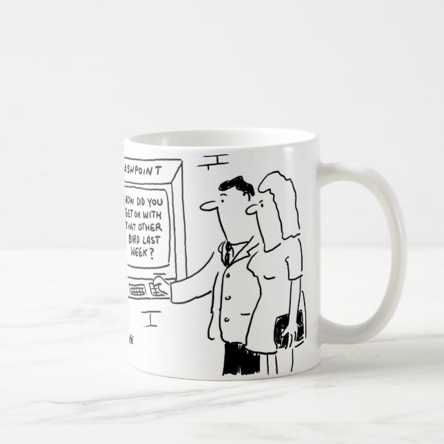 Mug Cashpoint ATM montre un message enjoué demandant u (Droite)