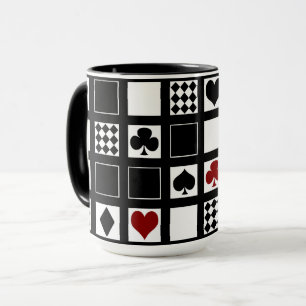 Mug Casino jouer aux cartes costume coeur croix clubs