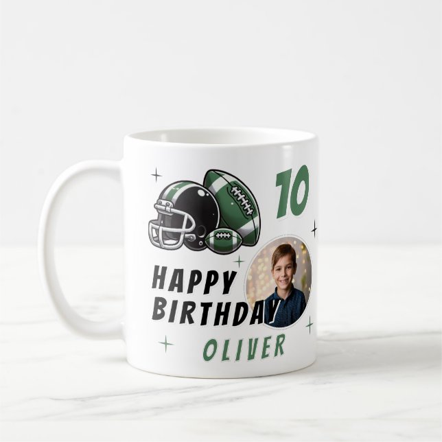 Mug Casque de balle de football Caricature Photo Anniv (Gauche)