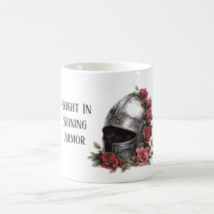 Mug Casque de Chevalier en Armure Brillante Roses Roug