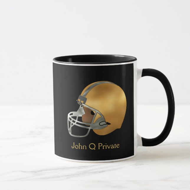 Mug Casque de football Gold et Silver Personnalisé (Droite)