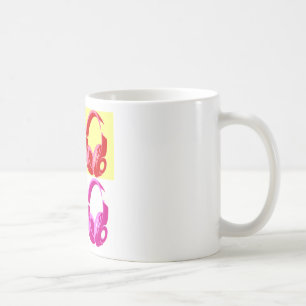 Mug Casque de quatre couleurs Pop Art Tête Téléphone