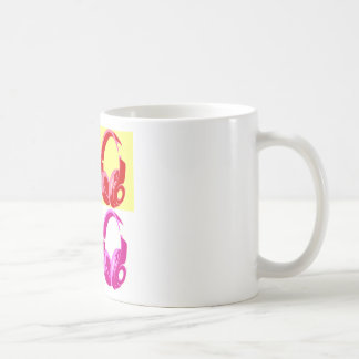 Mug Casque de quatre couleurs Pop Art Tête Téléphone