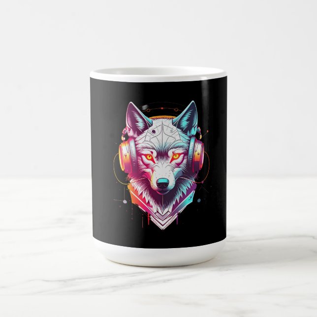 Mug Casque Neon Cyber Wolf Y2K (Centre)