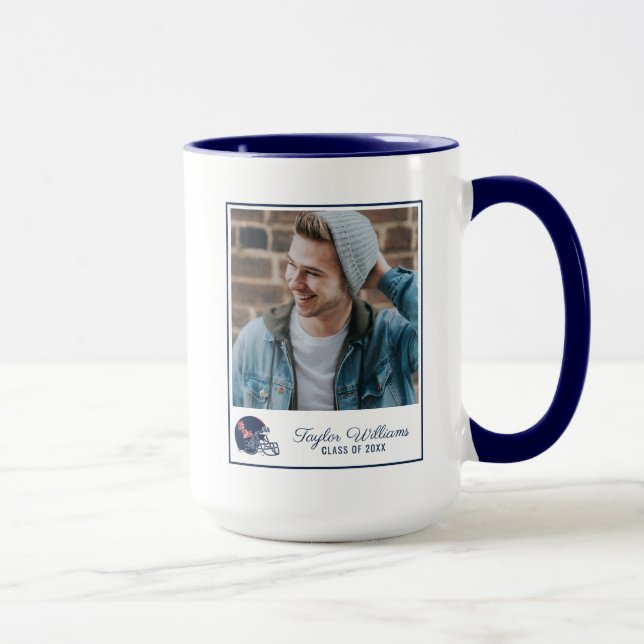 Mug Casque Ole Miss Football | bleu foncé (Droite)