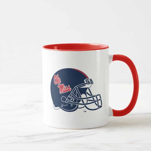 Mug Casque Ole Miss Football | bleu foncé (Droite)