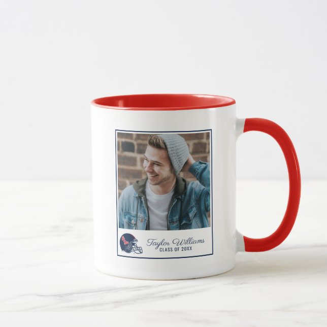 Mug Casque Ole Miss Football | bleu foncé (Droite)